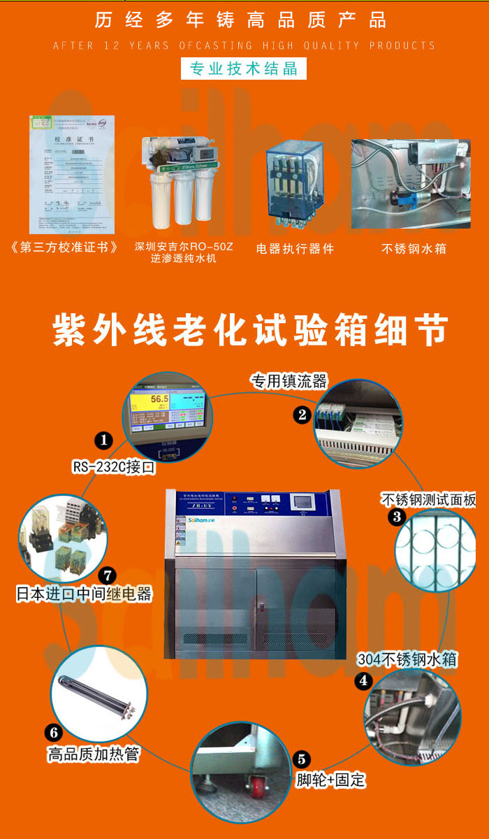 紫外線(xiàn)老化测试箱细节描述